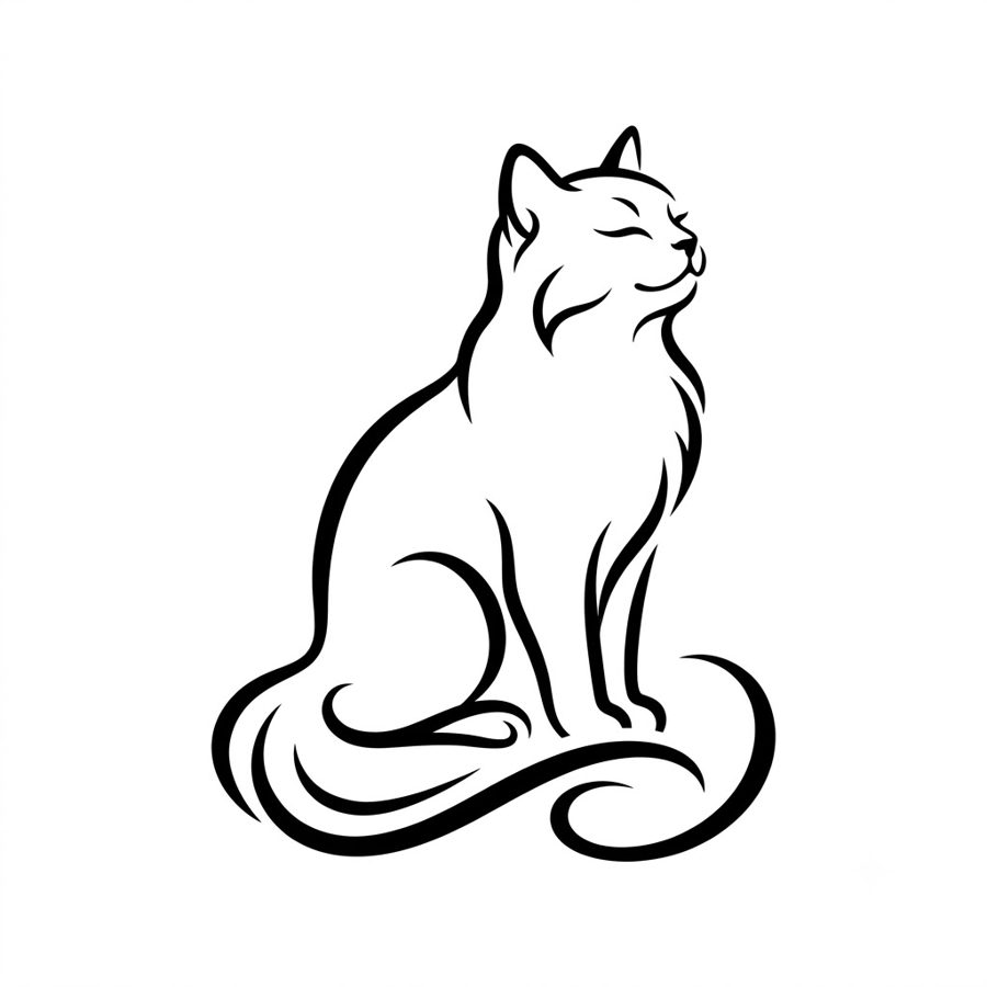 앉은 고양이 선화